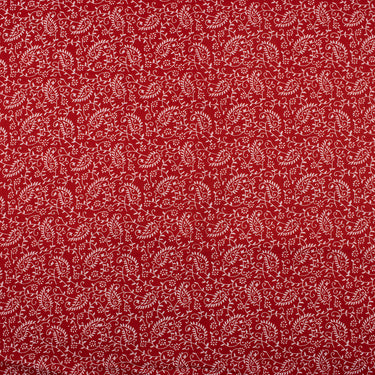 Red Floral Natural Dye Jaipur Block Print Fabric