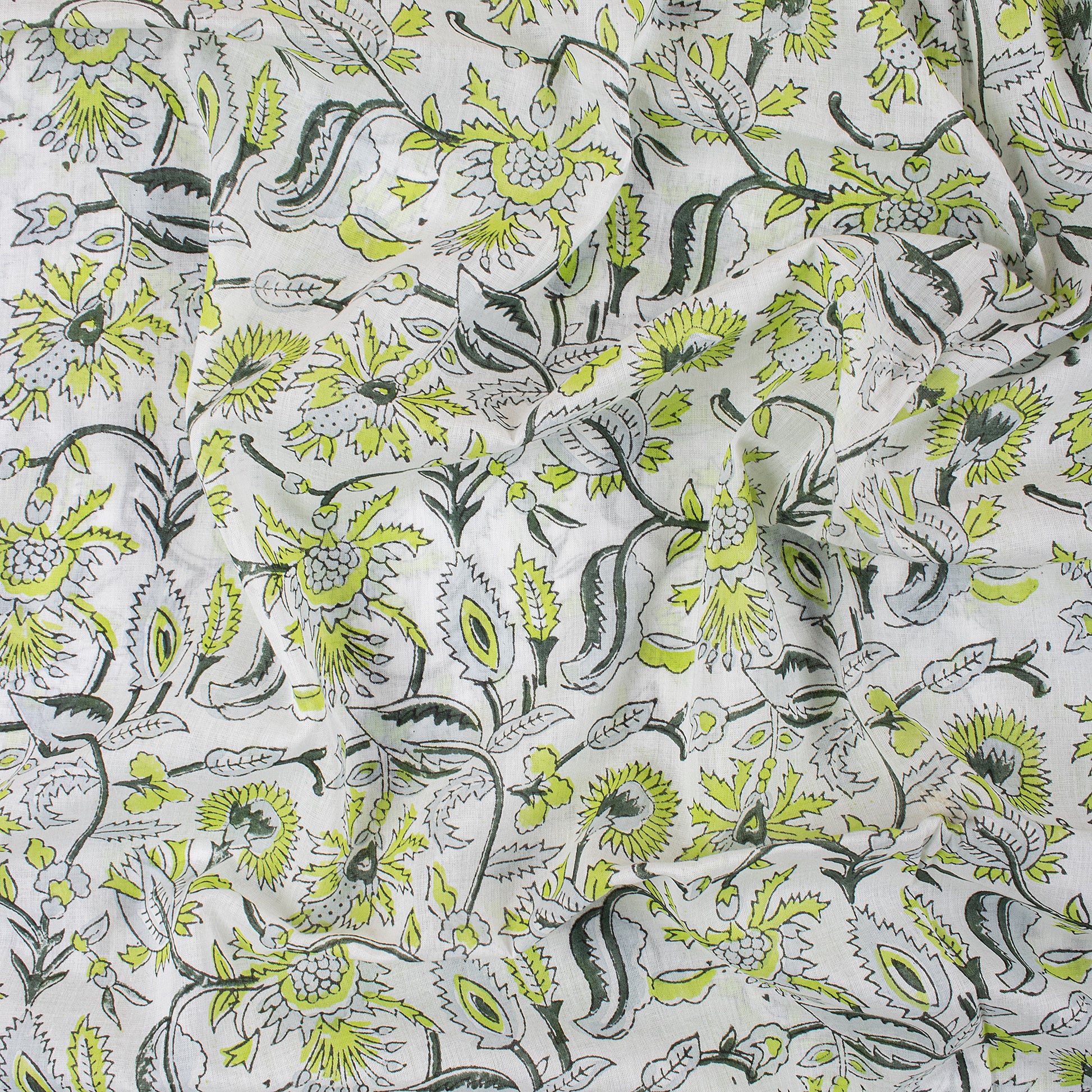 Floral Jaipuri Block Print Fabric