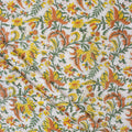 Natural Dye Yellow Floral Hand Block Print Fabric