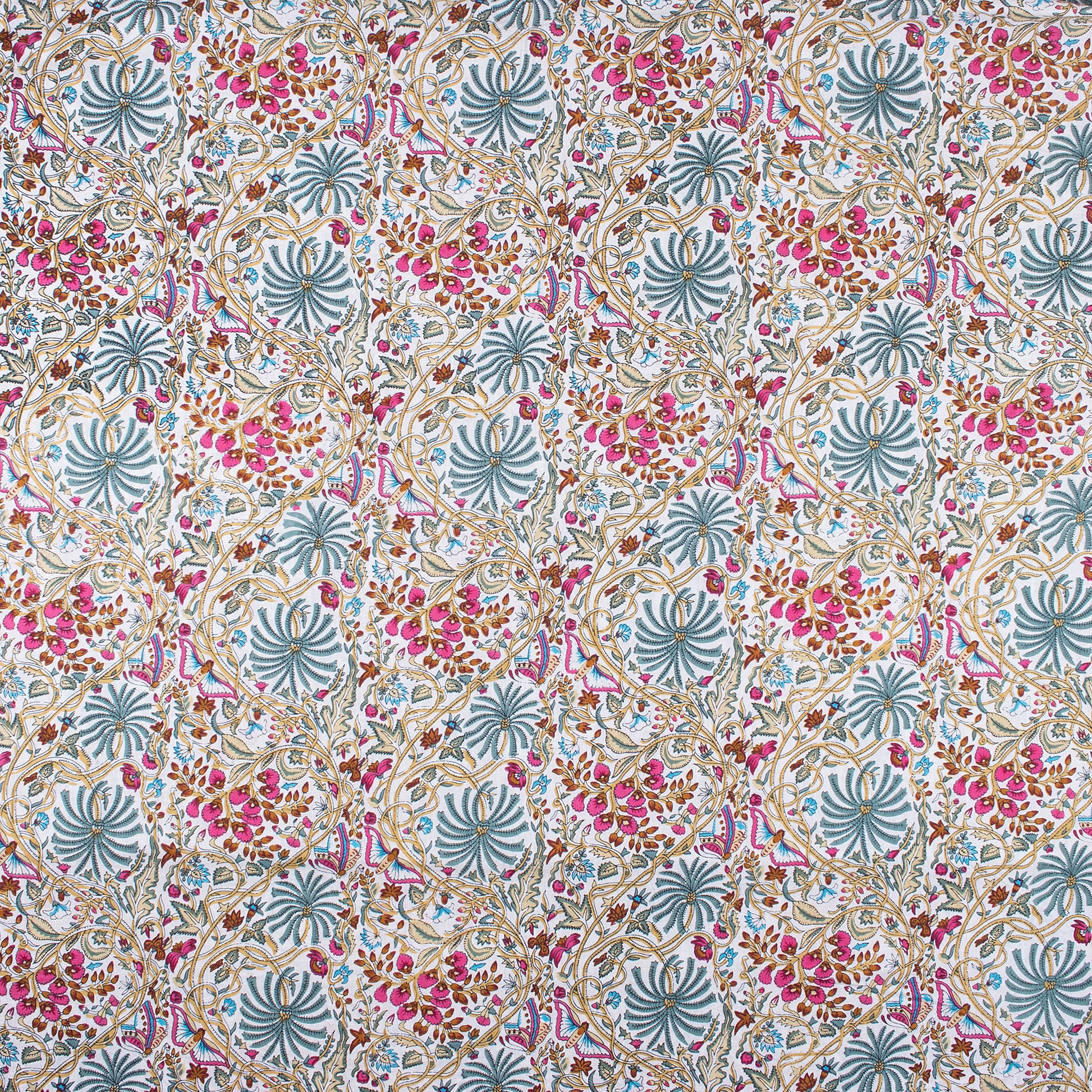 Multicolor Floral Block Print Fabric Online