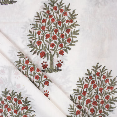 Tree Cotton Print Hand Block Fabric