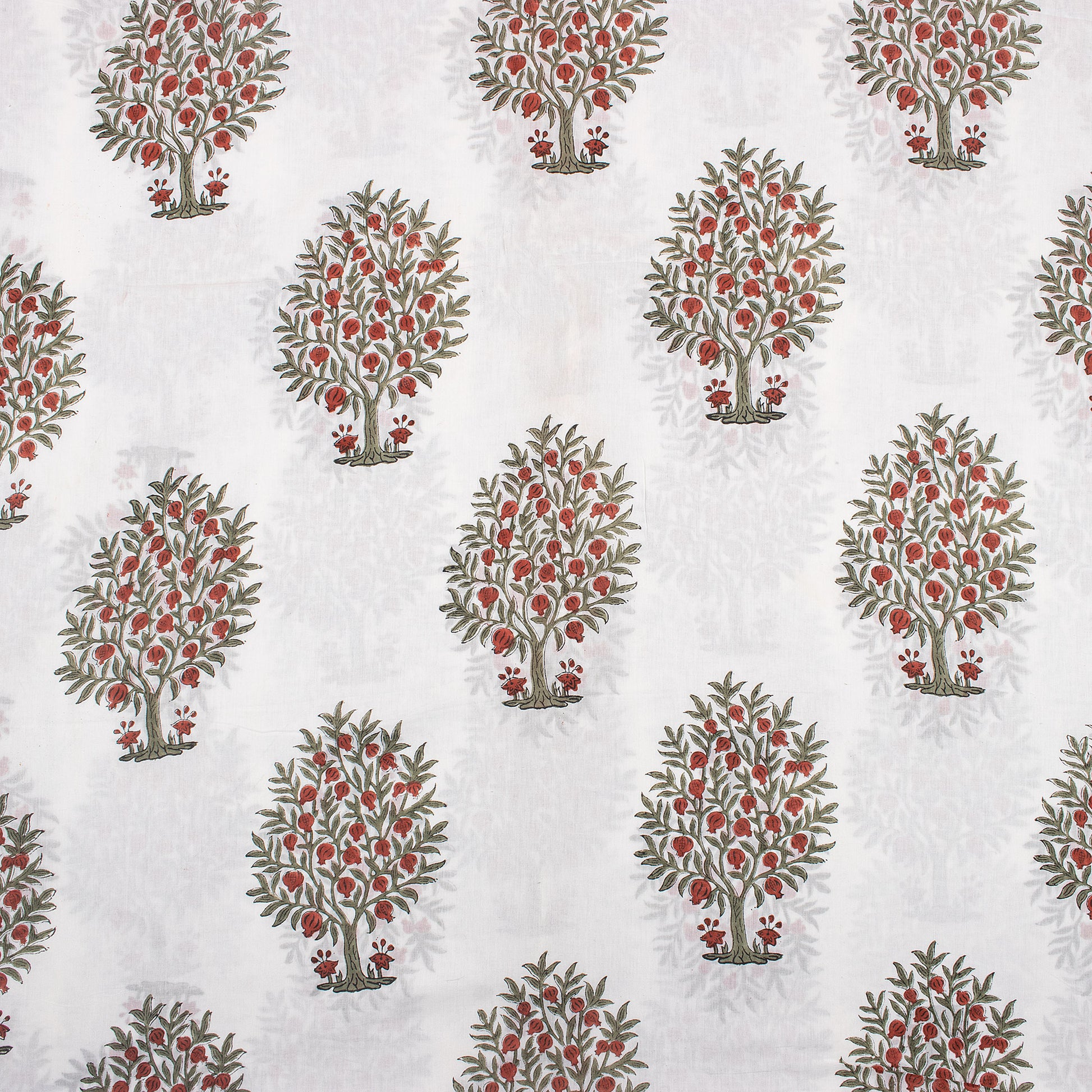 Tree Cotton Print Hand Block Fabric