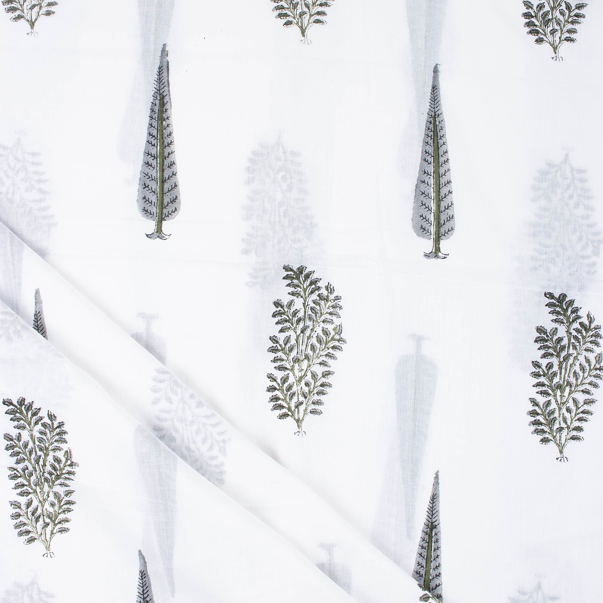 Leaf Pure Block Print Fabric Online