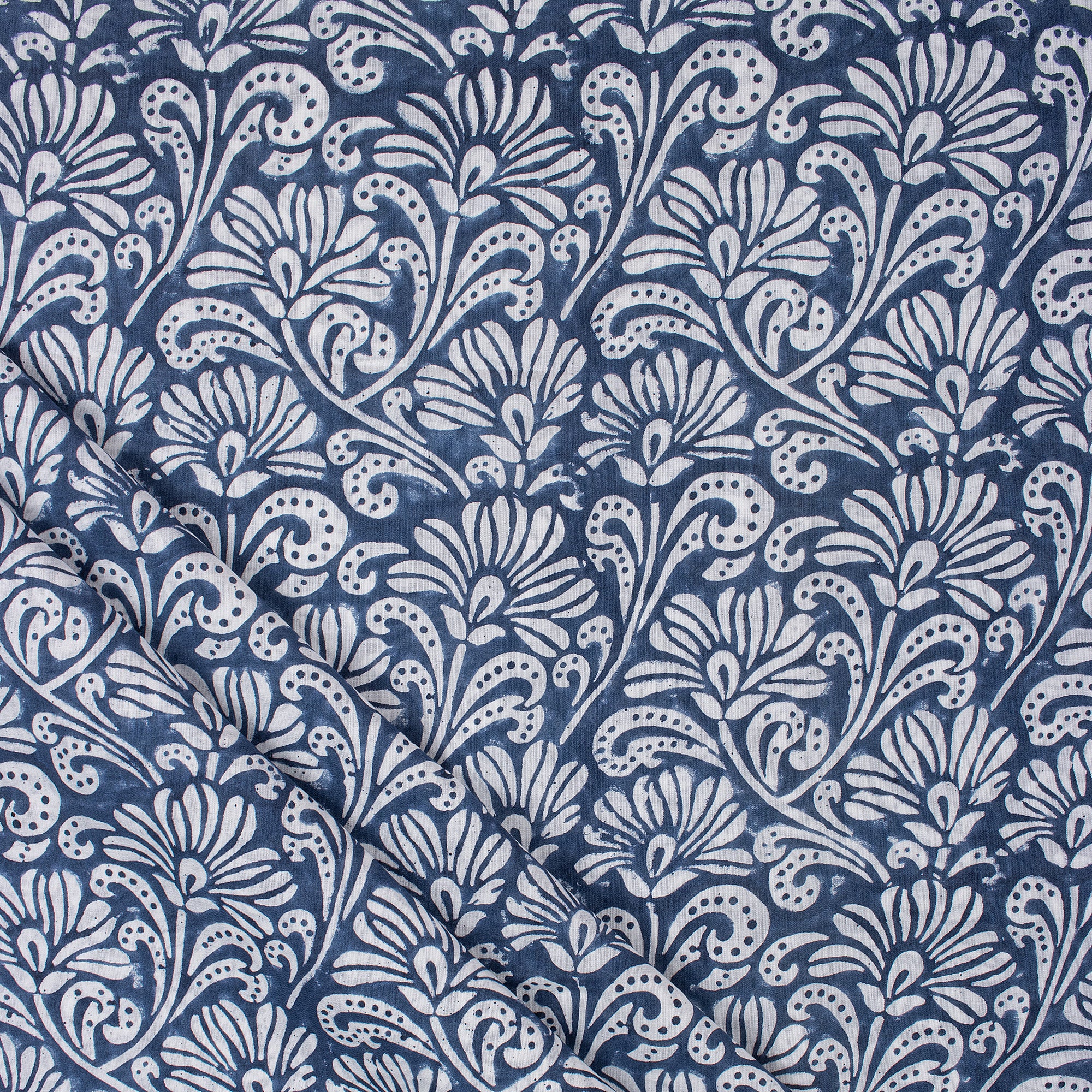 Modern Hand Block Printed Cotton Fabric