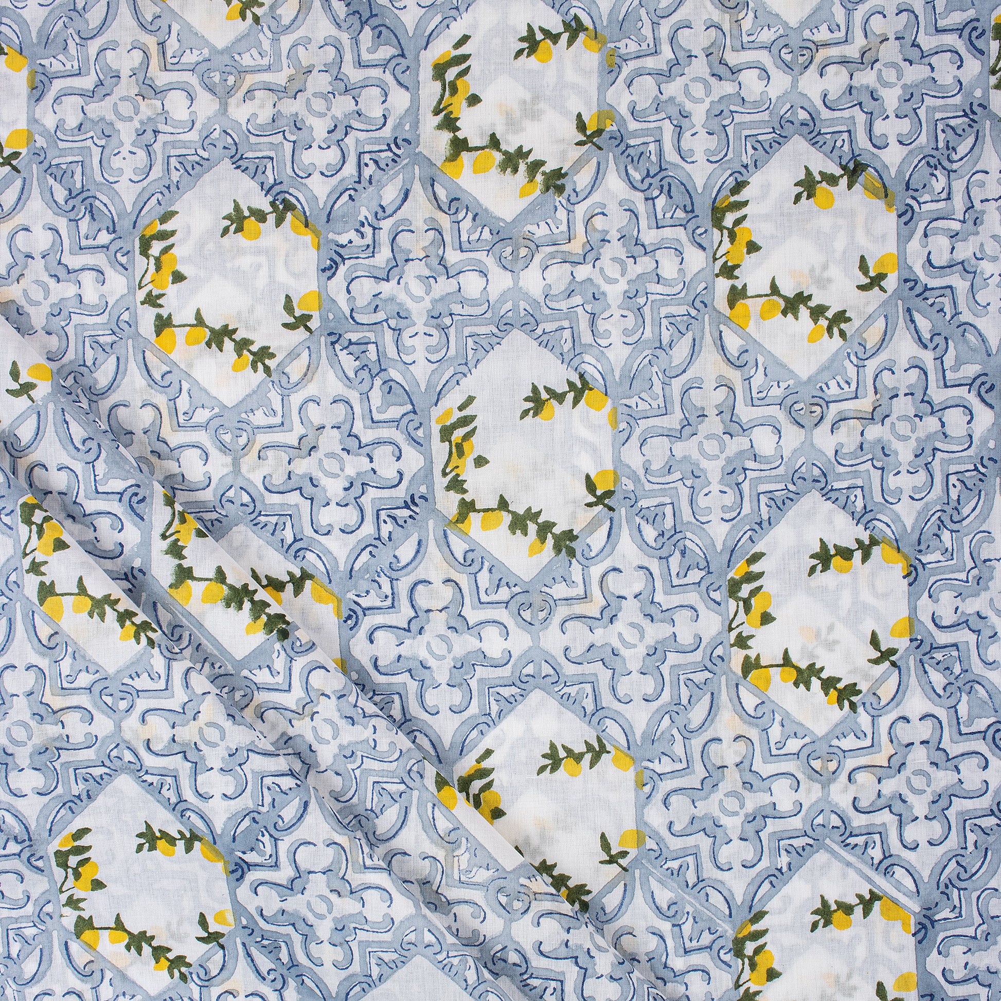 Voile Cotton Block Print Fabric