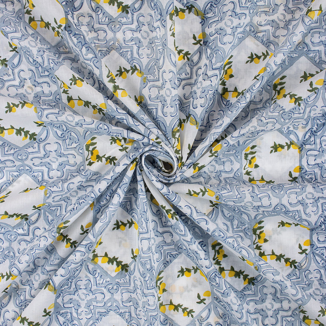 Voile Cotton Block Print Fabric