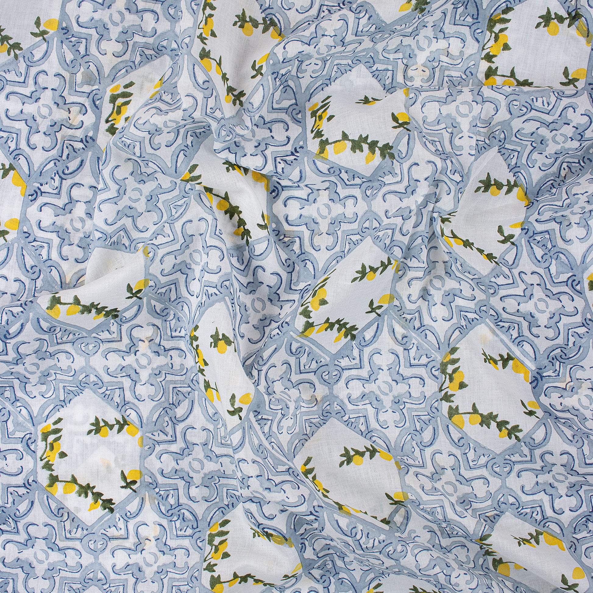 Voile Cotton Block Print Fabric