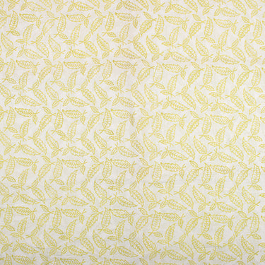 Yellow Leaf Indian Printed Cotton Fabric