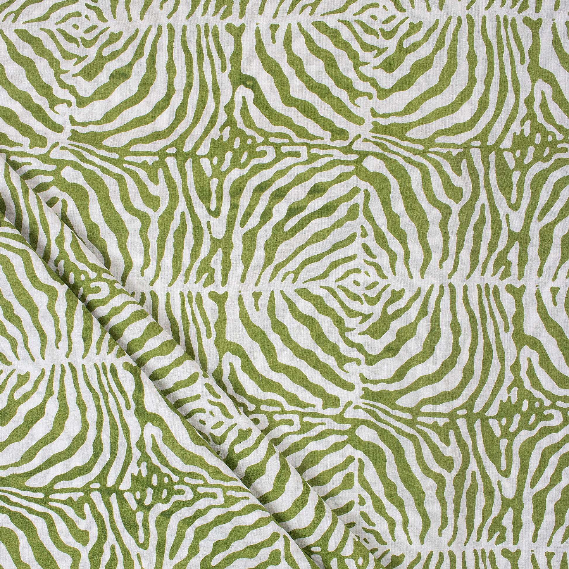 Green Abstract Printed Soft Cotton Fabric