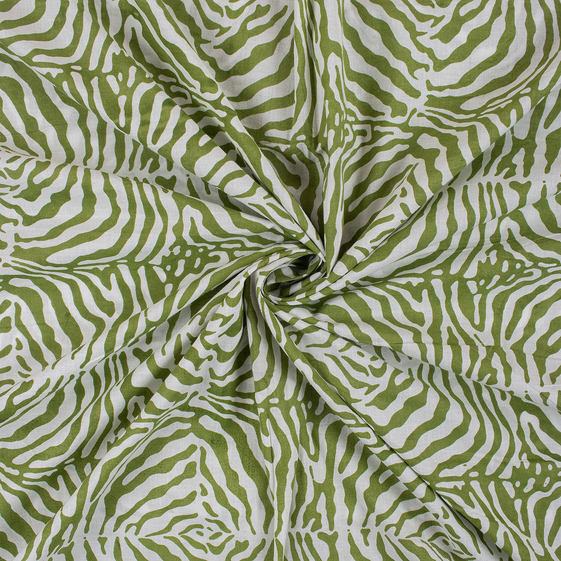 Green Abstract Printed Soft Cotton Fabric