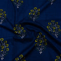 Softest Blue Floral Hand Block Print Fabric