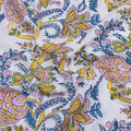 Multicolor Floral Hand Block Printed Cotton Fabric