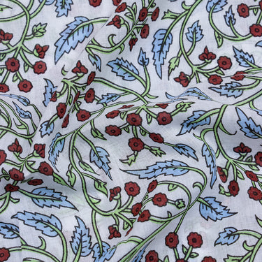 Multicolor Floral Printed Soft Cotton Hand Block Print Fabric
