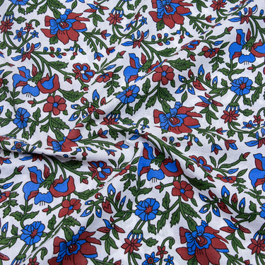 Handmade Floral Hand Block Printed Cotton Fabric Online