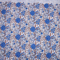 Blue Handmade Floral Block Cotton Printed Fabric Online