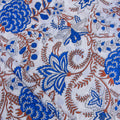 Blue Handmade Floral Block Cotton Printed Fabric Online