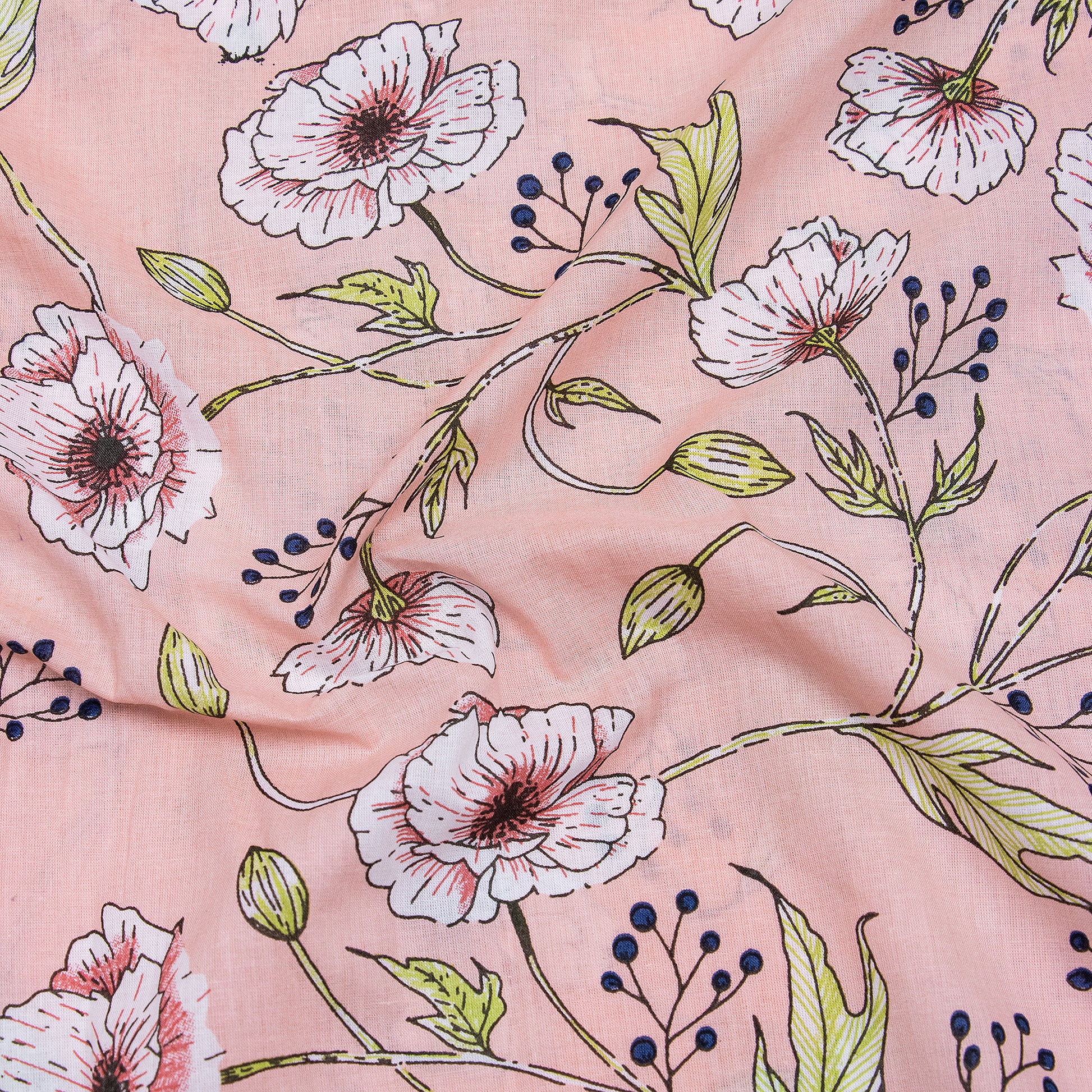 New Premium Pink Block Print Fabric Online