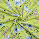 Premium Green Floral Block and Prints Cotton Fabric Online