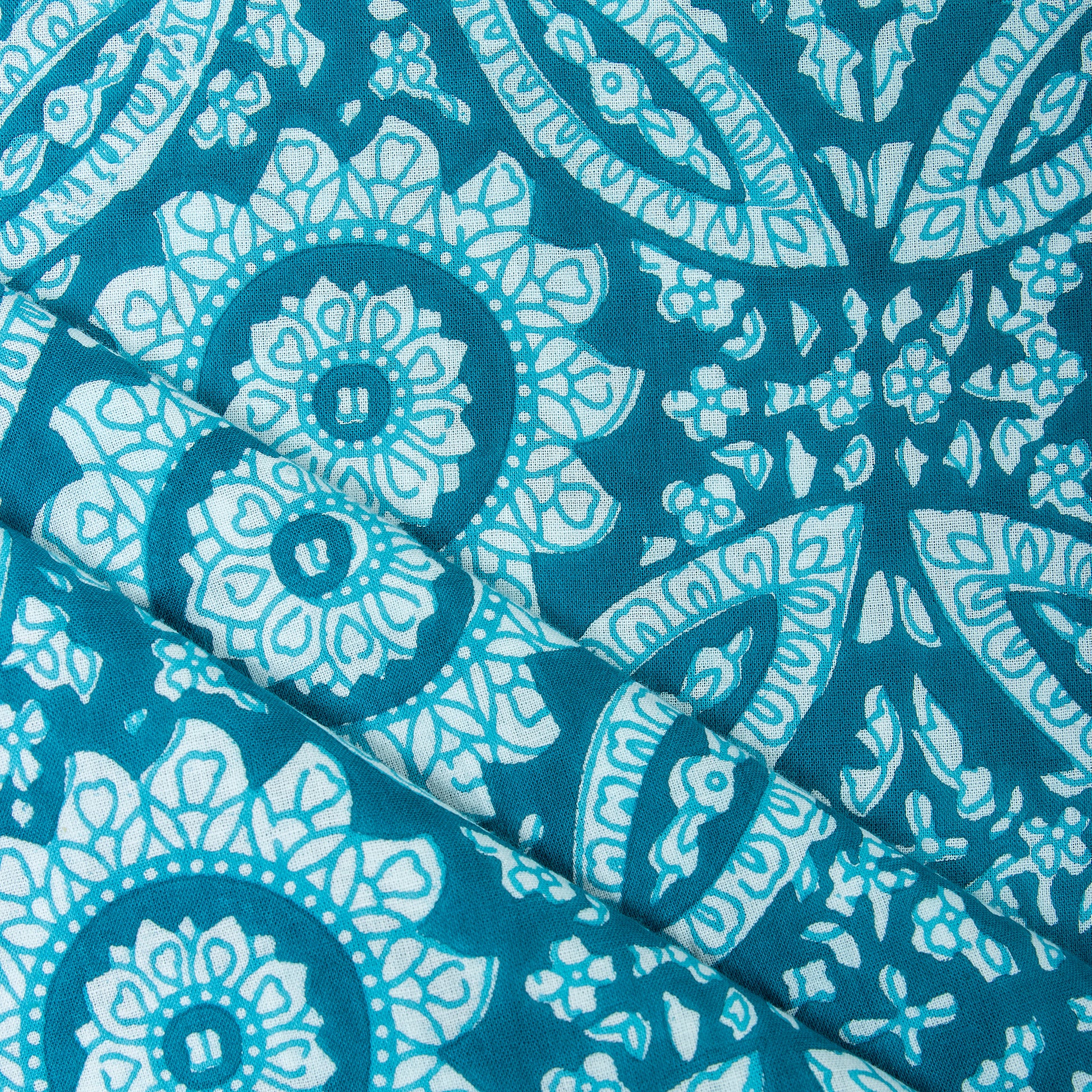 Floral Hand Block Printing Pure Cotton Fabric Online