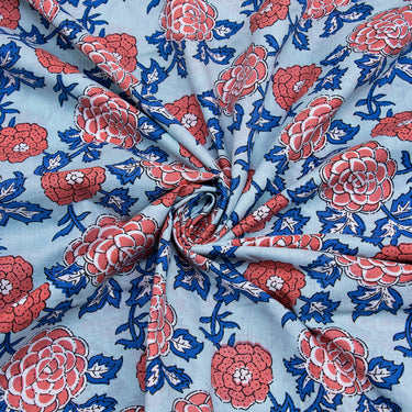 Soft Floral Block Print Fabric