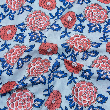 Soft Floral Block Print Fabric