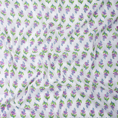 Jaipur Fabric Hand Block Green Floral Printed Pure Cotton Online