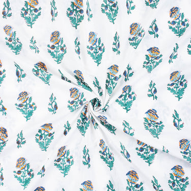 Boota Block Floral Print Cotton Fabric