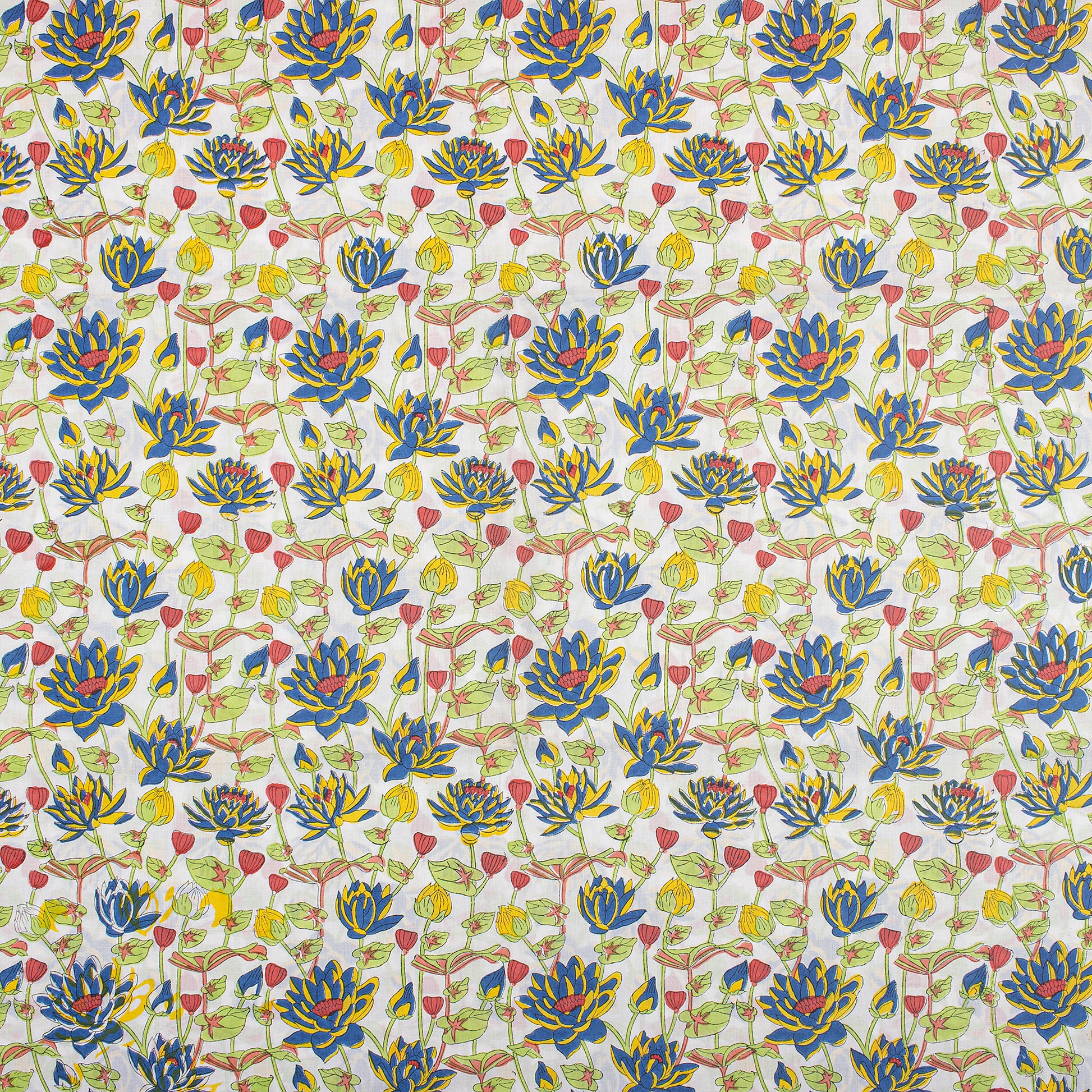 Block Floral Hand Printed Fabric