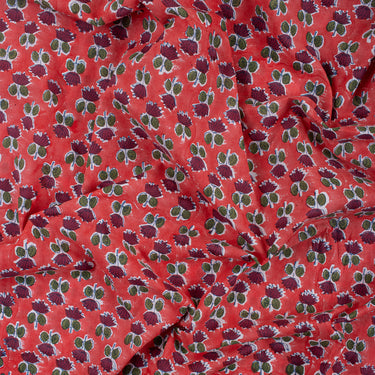 Floral Block Printed Pure Cotton fabric