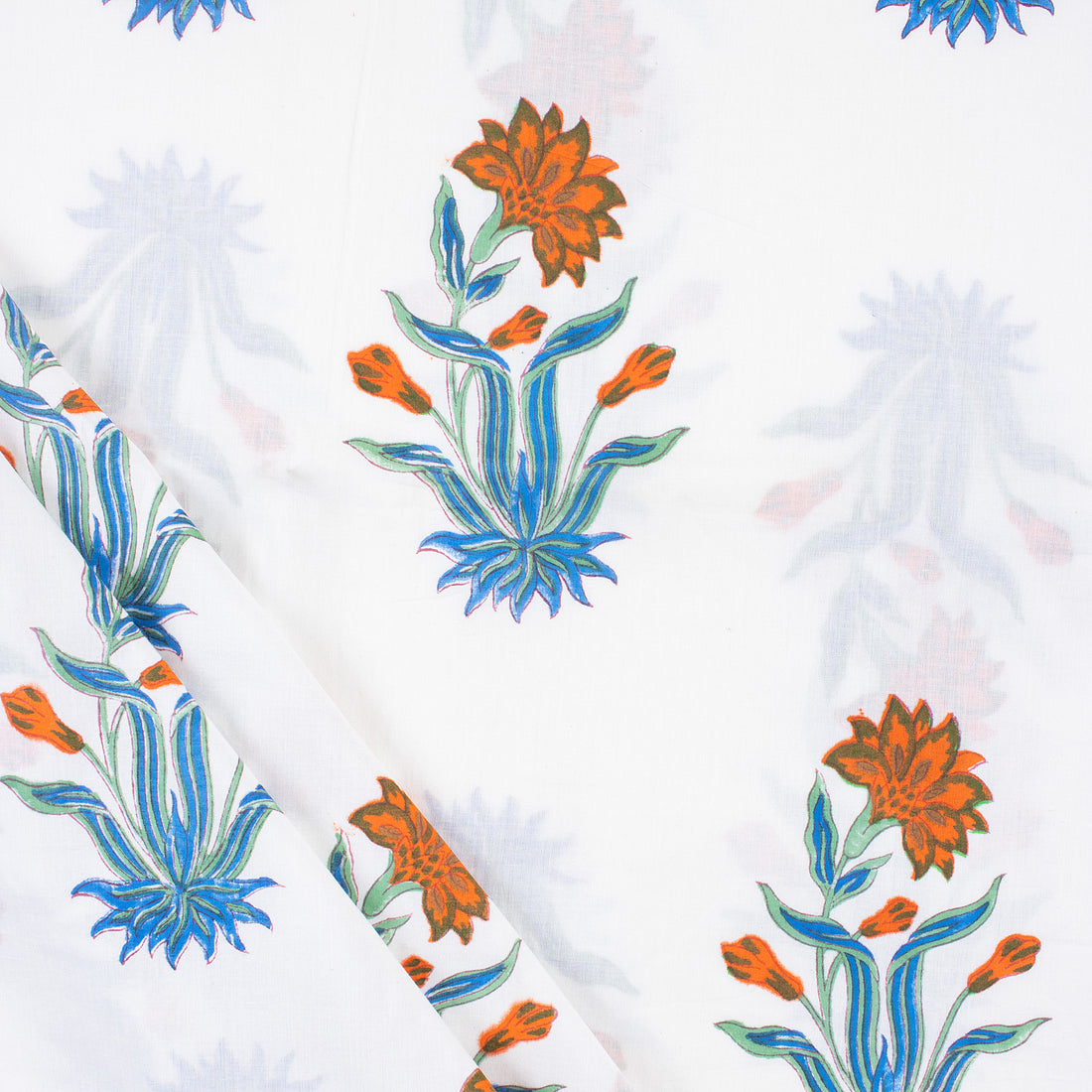 Boota Floral Jaipuri Block Print Fabric