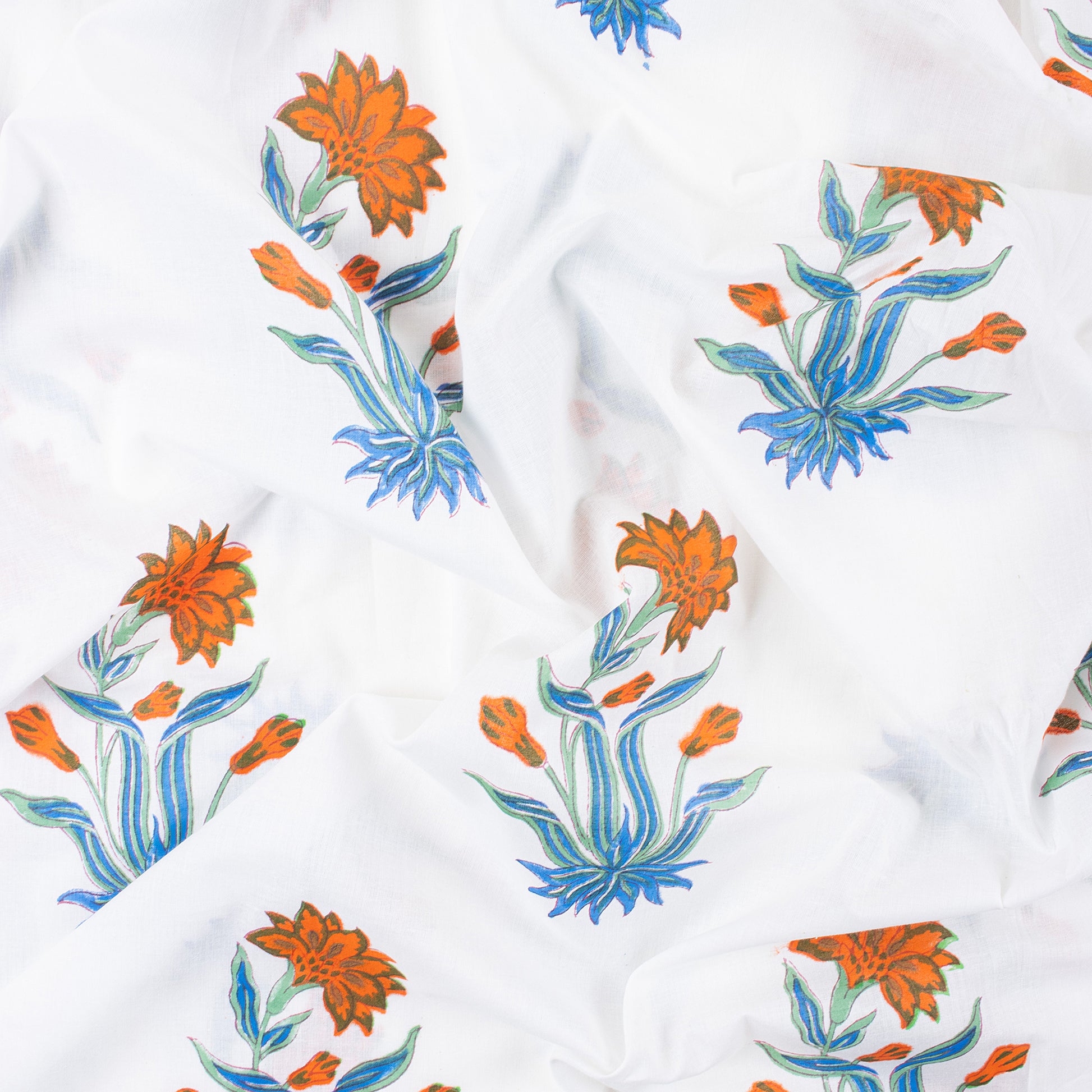 Boota Floral Jaipuri Block Print Fabric