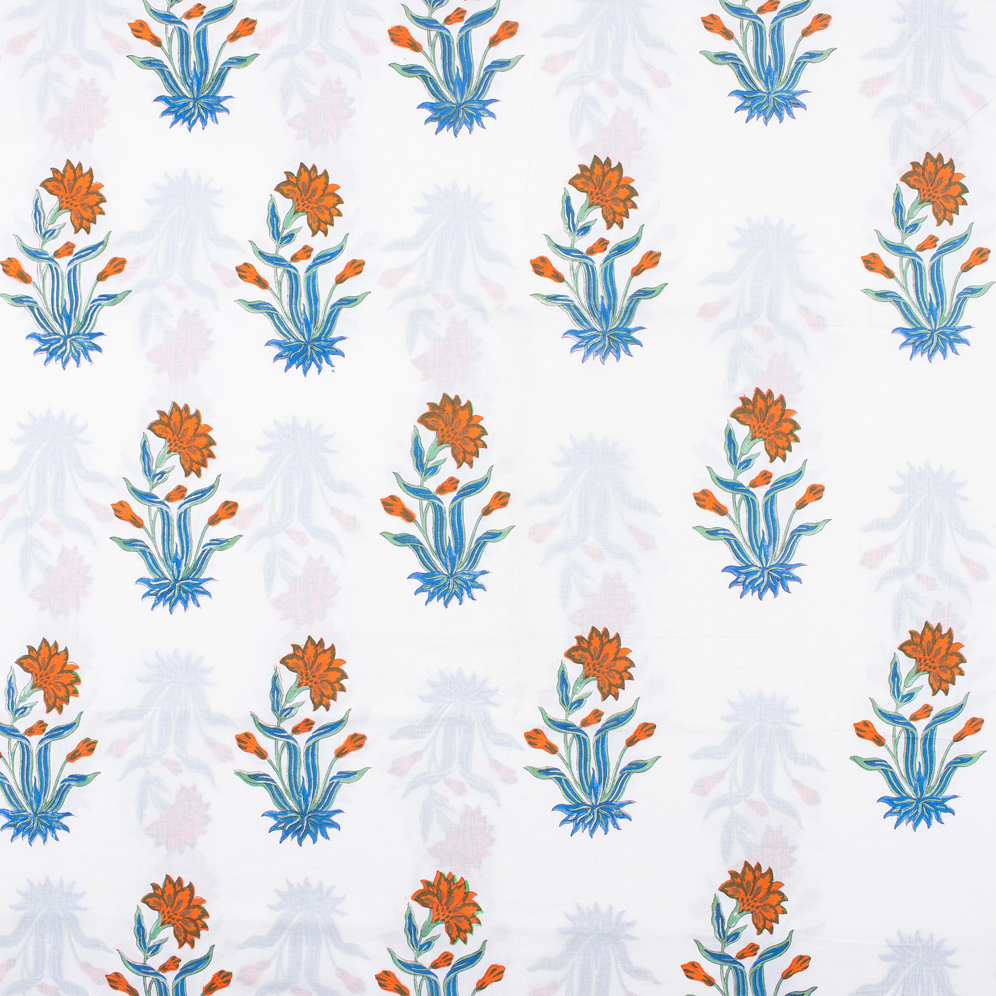 Boota Floral Jaipuri Block Print Fabric