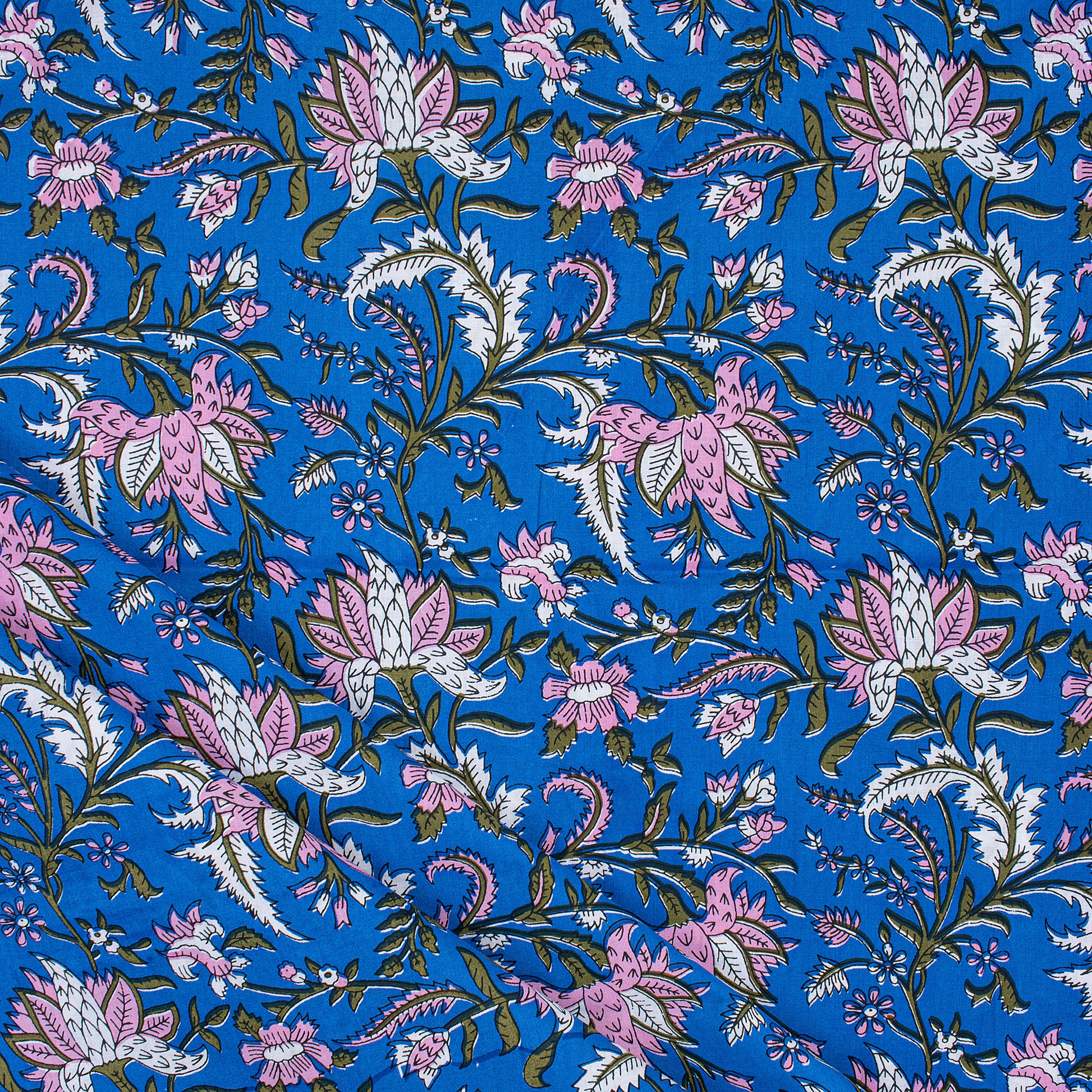 Natural Dye Printed Soft Cotton Jaipur Block Print Fabric