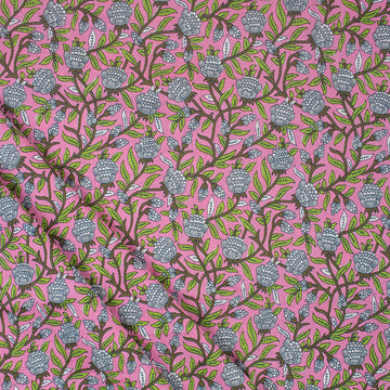 Floral Cotton Block Print Fabric