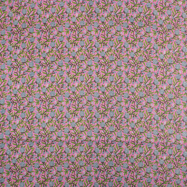 Floral Cotton Block Print Fabric