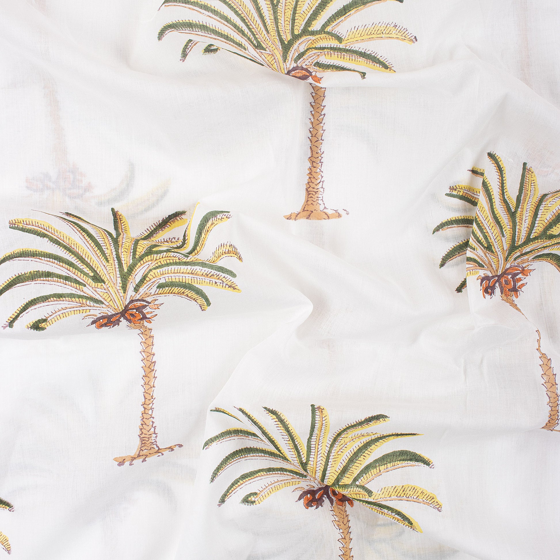 Palm Tree Printed Jaipur Cotton Material