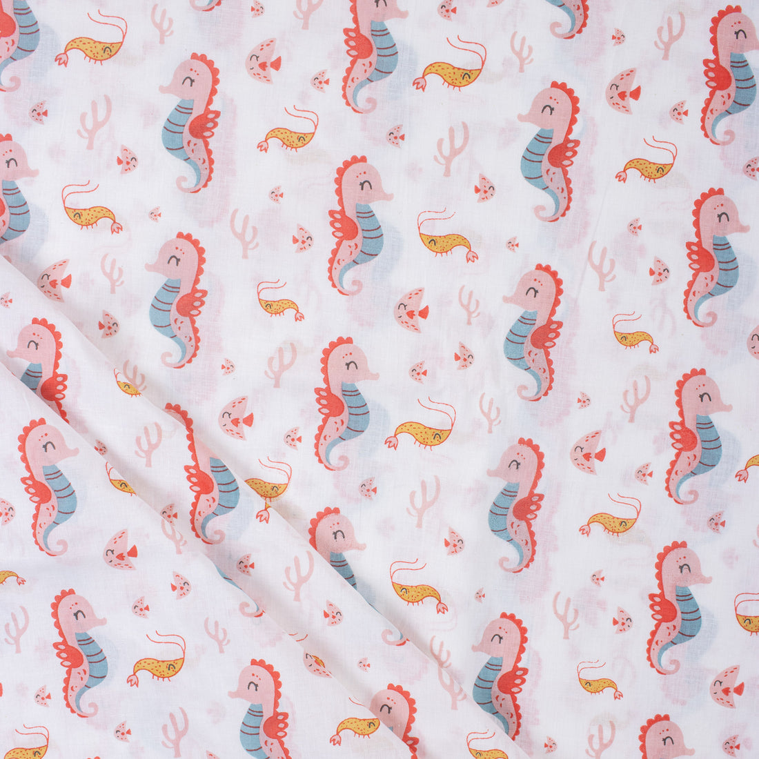 Seahorse Print High-Quality Fabric