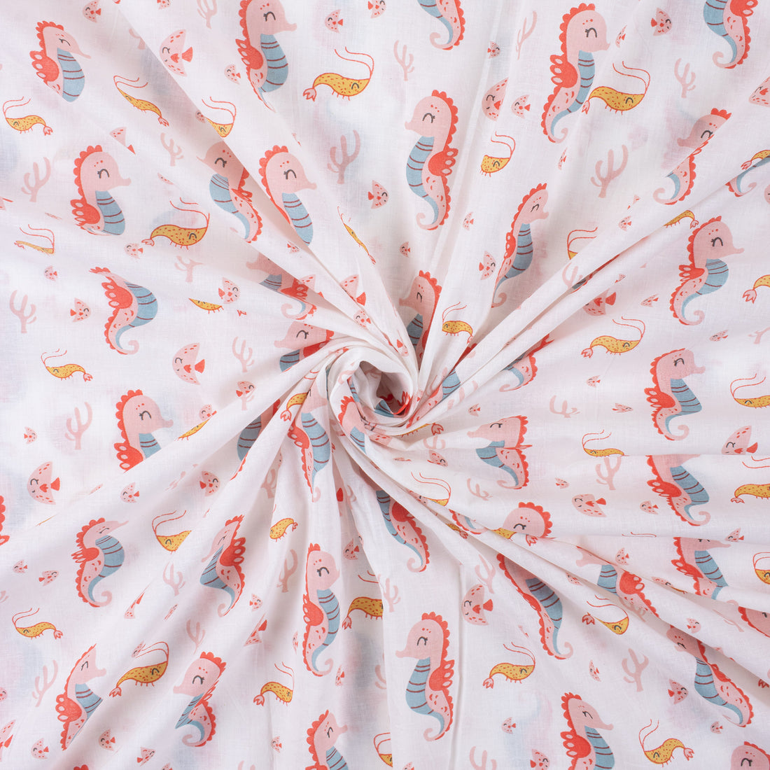 Seahorse Print High-Quality Fabric