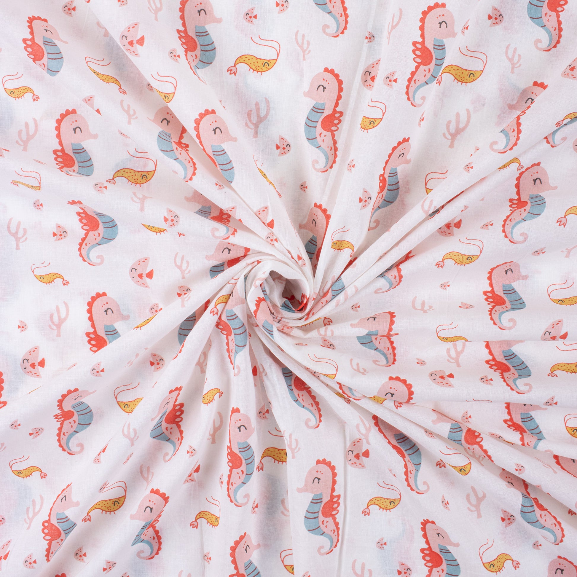 Seahorse Print High-Quality Fabric