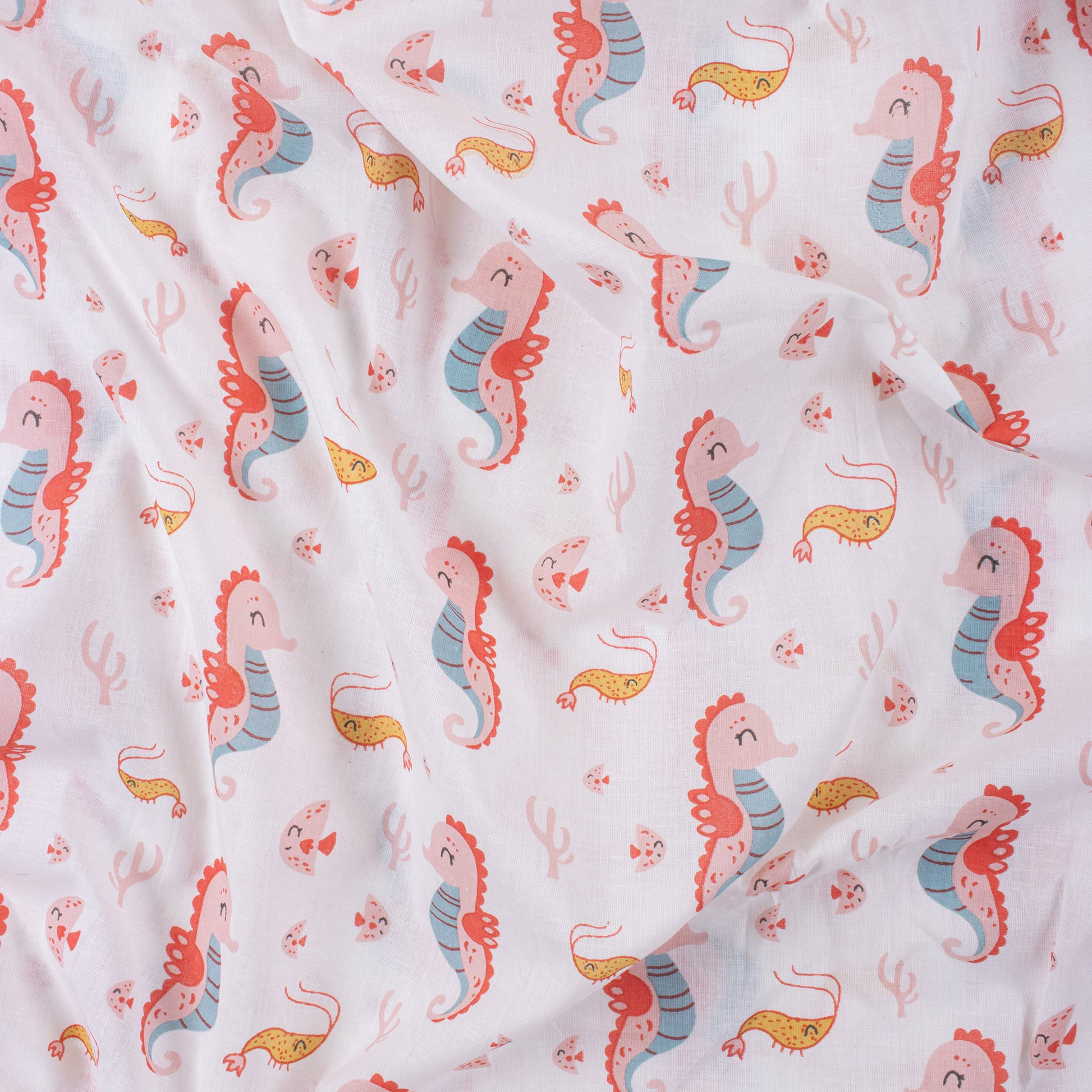 Seahorse Print High-Quality Fabric