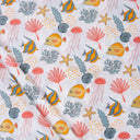 Marine Life Print Cotton Fabric