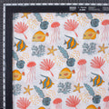 Marine Life Print Cotton Fabric