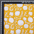 Yellow Floral Printed Soft Cotton Fabric