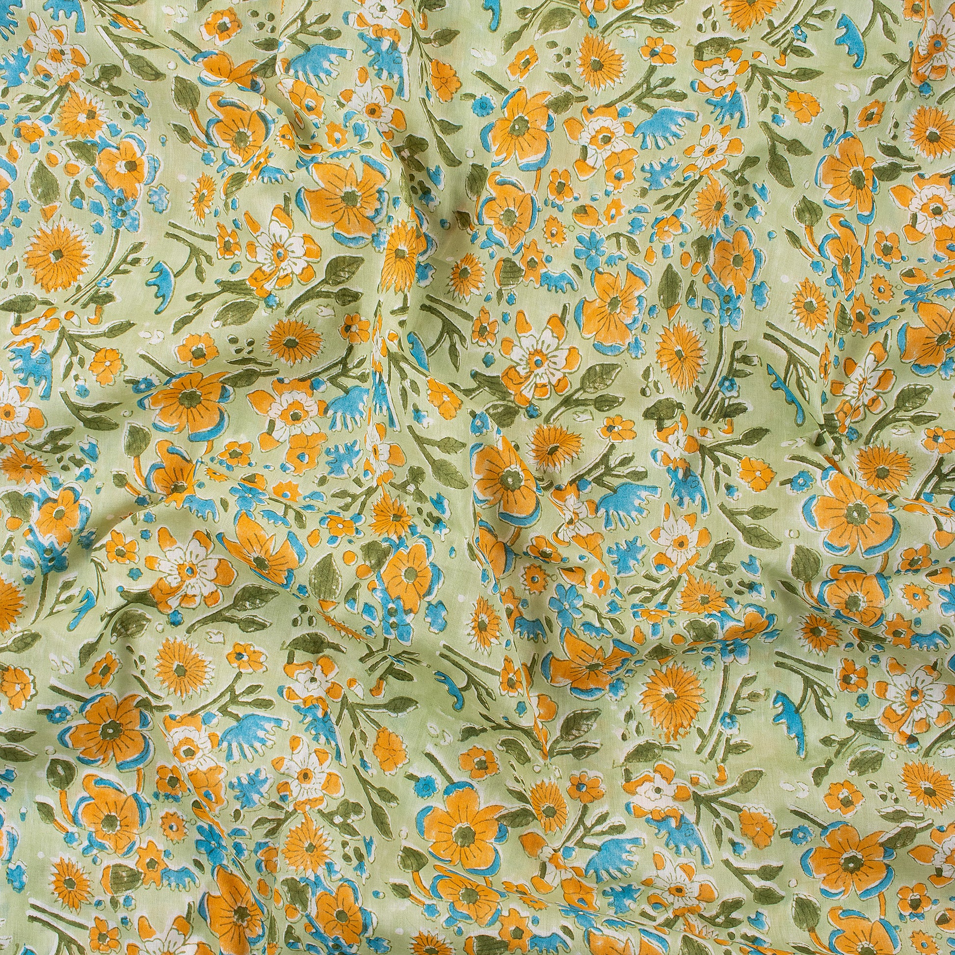 Multicolor Floral Printed Organic Cotton Fabric