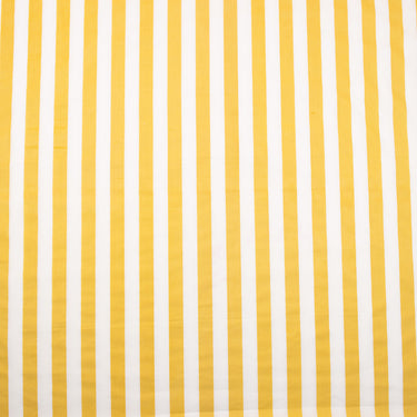 Yellow Striped Printed Soft Cotton Fabric Material