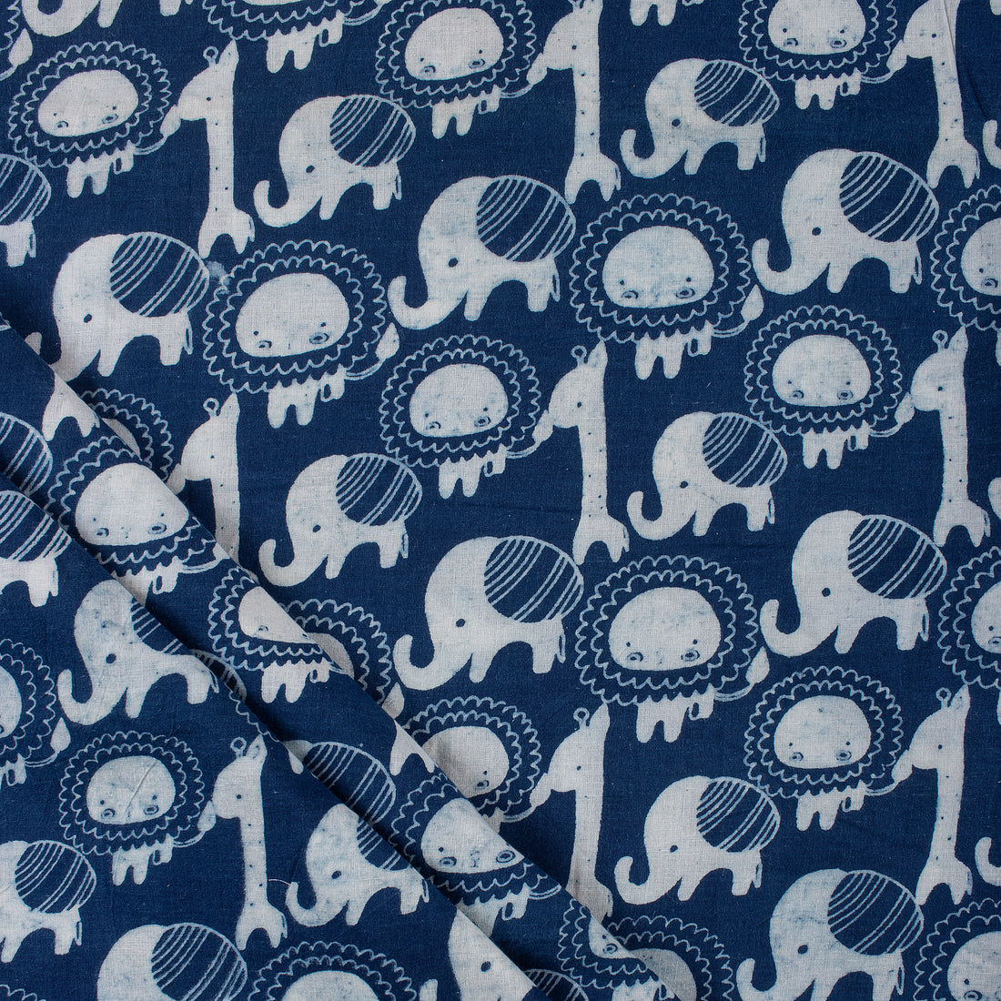 Animal Indigo Print Fabric