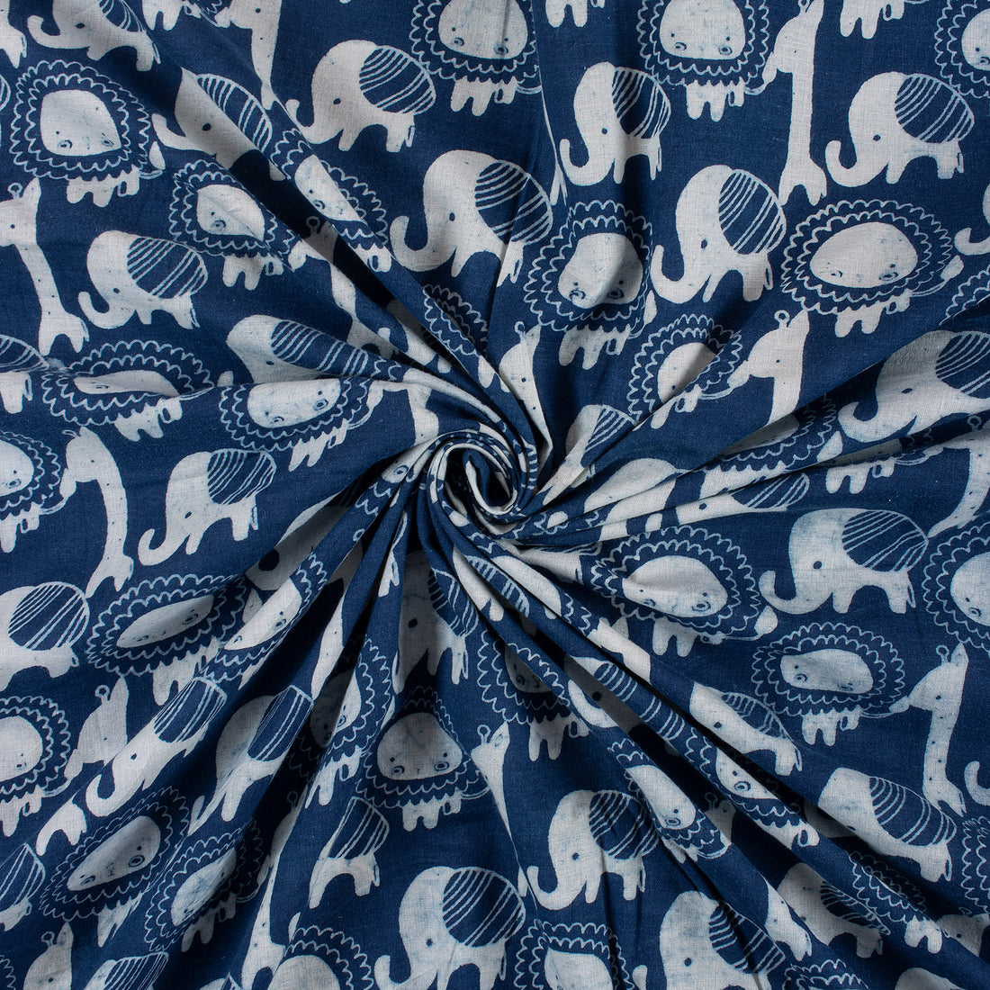 Animal Indigo Print Fabric