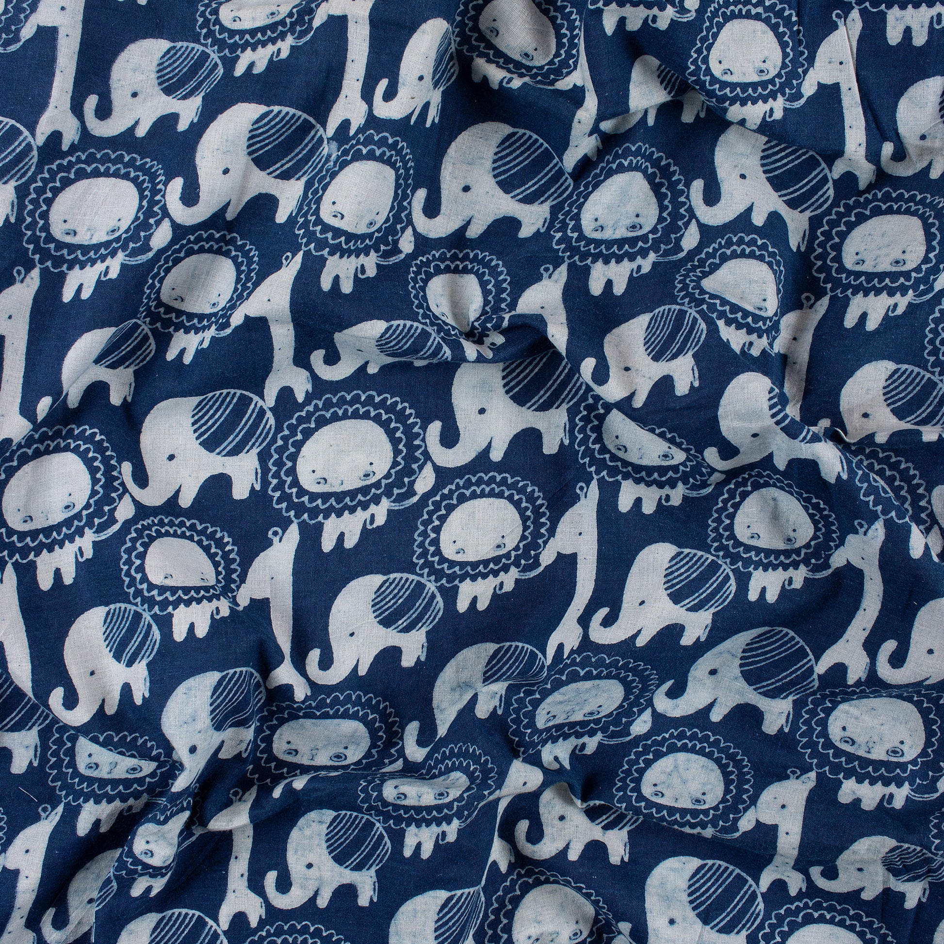 Animal Indigo Print Fabric