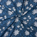 Hand Block Leaf Printed Indigo Fabric Online