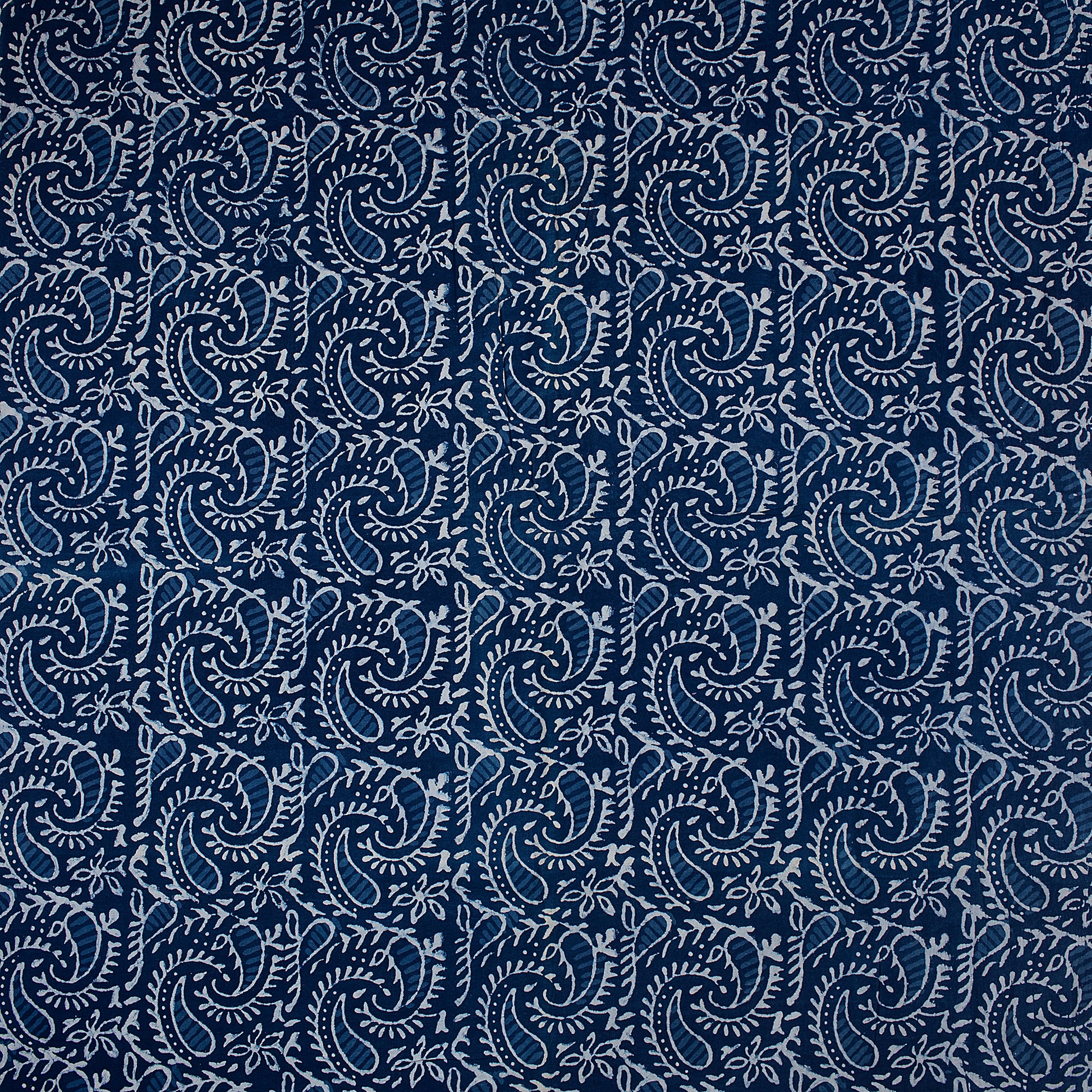 Indigo Paisley Printed Cotton Fabric